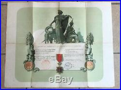 Militaria Décoration Médaille Diplôme Commandeur Ordre Royal du Cambodge XIX ème