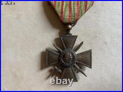 Military medal attribuée à un poilu, croix de guerre, 14/18