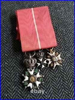 Miniature Ordre De Saint Louis Légion D'honneur Et Fleur De Lys Médaille France