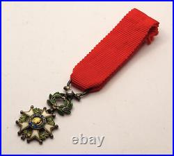 Miniature Ordre de la Légion d'Honneur. V°République. Argent. DE LUXE + Diamant