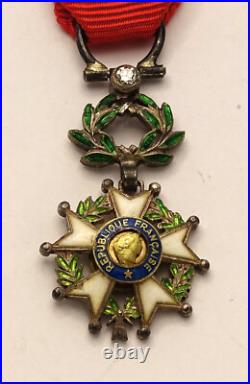 Miniature Ordre de la Légion d'Honneur. V°République. Argent. DE LUXE + Diamant