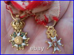 Miniatures décorations HENRY IV + Ordre SAINT LOUIS en OR /Modèle Officier