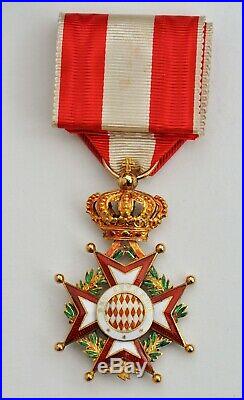 Monaco Ordre de Saint Charles, chevalier en or et émail, dans son écrin