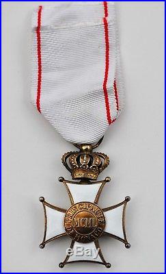 Monaco Ordre des Grimaldis, croix ce chevalier en vermeil