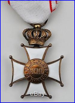 Monaco Ordre des Grimaldis, croix ce chevalier en vermeil
