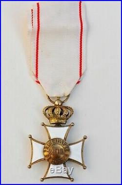 Monaco Ordre des Grimaldis, croix de chevalier en vermeil et émail