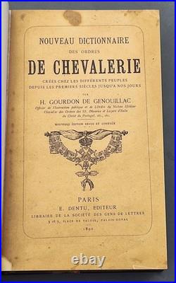 NOUVEAU DICTIONNAIRE DES ORDRES DE CHEVALERIE par Gourdon de Genouillac 1892