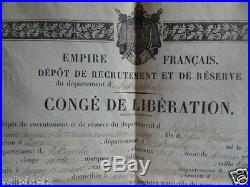 Napoleon III Diplome Medaille Expedition Mexique 1864 + Conge De Liberation 1867