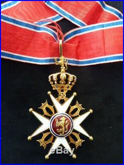 Norvege Ordre de Saint Olaf Commandeur en Or