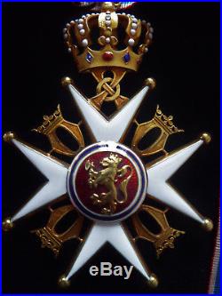 Norvege Ordre de saint Olaf Commandeur Or Type II 1906