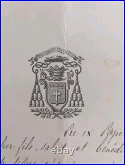 ORDRE DE PIE IX Bref Apostolique (1861) Diplôme Nominatif + Lettre Laval
