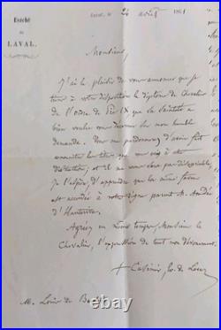 ORDRE DE PIE IX Bref Apostolique (1861) Diplôme Nominatif + Lettre Laval