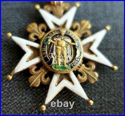 ORDRE DE SAINT LOUIS XVI Croix Chevalier OR POINÇON TÊTE DE COQ médaille insigne