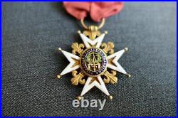 ORDRE DE SAINT LOUIS XVI Croix Chevalier OR POINÇON TÊTE DE COQ médaille insigne