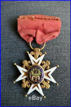 ORDRE DE SAINT LOUIS XVI Croix de Chevalier EN OR POINÇON TÊTE DE COQ