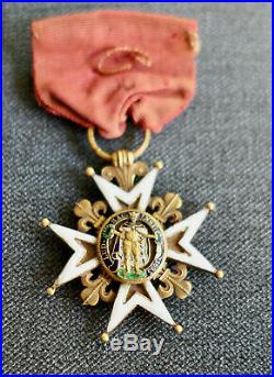 ORDRE DE SAINT LOUIS XVI Croix de Chevalier EN OR POINÇON TÊTE DE COQ