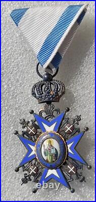 ORDRE DE SAINT-SAVA DE SERBIE manteau bleu medaille