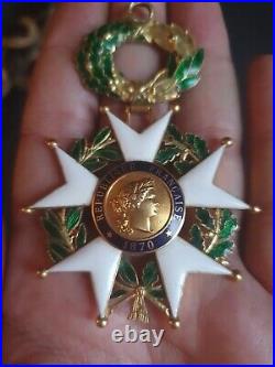 Or 18k poids 36 g Medaille Legion D Honneur 3 e Republique En Or Tete D Aigle