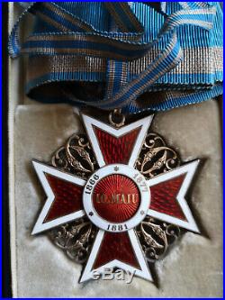 Ordre De La Couronne De Roumanie Croix De Commandeur + Écrin Médaille Orden