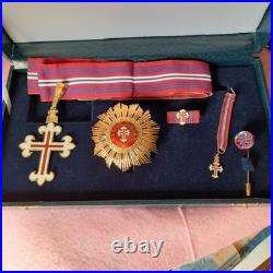 Ordre Merite Militaire, 1 Classe, Portugal, vermeil et poincons. Modele 1975
