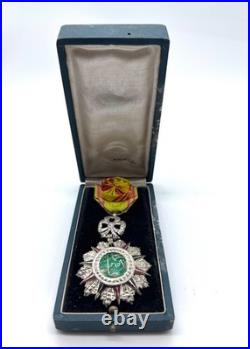 Ordre Nichan Iftikhar Tunisie Médaille Officier Argent Émaillé Coffret