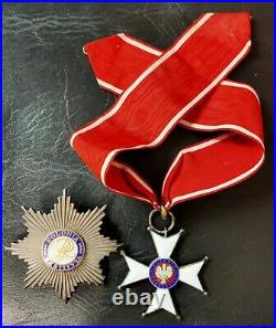 Ordre Polonia Restituta 1918 3 éme classe + plaque de grand croix