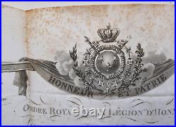 Ordre Royal Légion d'Honneur Chevalier+Officier Louis XVIII Restauration 1817-21
