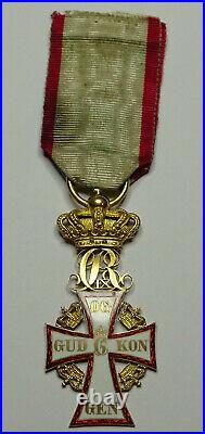 Ordre de Dannebrog en OR, chevalier, Christian IX, 1863-1906