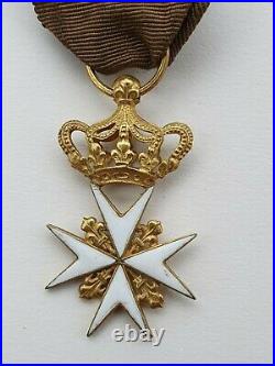 Ordre de Malte, croix de chevalier en or, restauration 1815, légèrement réduite
