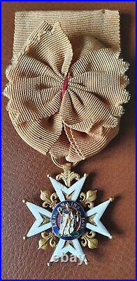 Ordre de Saint Louis croix de chevalier en or période Restauration 1815