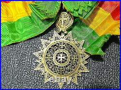 Ordre de l'Etoile d'Ethiopie, bijou de grand-croix avec écharpe/ Vermeil
