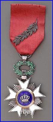 Ordre de la Couronne de Belgique à titre militaire 1915 MÉDAILLE WWI 1914-1918