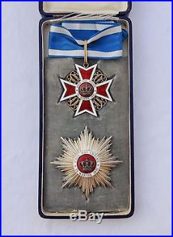 Ordre de la Couronne de Roumanie, ensemble de Grand Officier dans son écrin