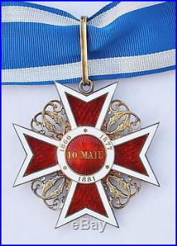 Ordre de la Couronne de Roumanie, ensemble de Grand Officier dans son écrin