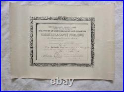 Ordre de la Santé Publique, fait Chevalier R. De Latouche 1949 52 x38 Cm