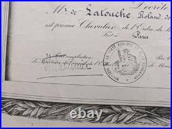 Ordre de la Santé Publique, fait Chevalier R. De Latouche 1949 52 x38 Cm