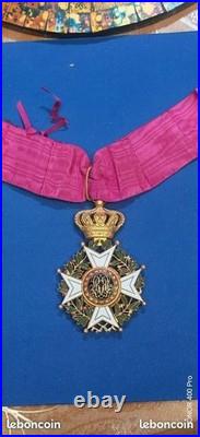 Ordre de leopold bilingue modele commandeur état superbe comme neuf avec ruban n