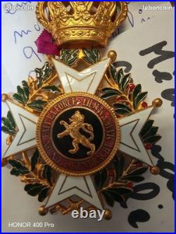 Ordre de leopold bilingue modele commandeur état superbe comme neuf avec ruban n