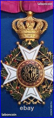 Ordre de leopold bilingue modele commandeur état superbe comme neuf avec ruban n