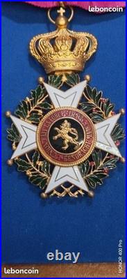 Ordre de leopold bilingue modele commandeur état superbe comme neuf avec ruban n