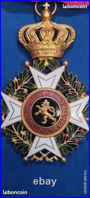 Ordre de leopold bilingue modele commandeur état superbe comme neuf avec ruban n