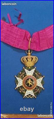 Ordre de leopold bilingue modele commandeur état superbe comme neuf avec ruban n