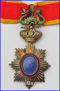 Ordre du Dragon d'Annam, commandeur en vermeil, ruban militaire