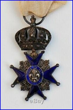 Ordre du Lys, croix du lys, émail bleu, Restauration 1814