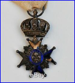 Ordre du Lys, croix du lys, émail bleu, Restauration 1814