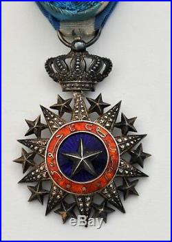 Ordre du Nicham el Anouar, étoile d'officier, argent et vermeil, 19° siècle