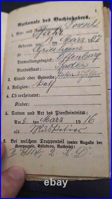 Passeport militaire Ek1 Ek2 Croix de fer 1+2 B. V. M. Cat. U. Genes. Komp. E. R