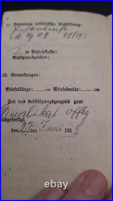 Passeport militaire Ek1 Ek2 Croix de fer 1+2 B. V. M. Cat. U. Genes. Komp. E. R