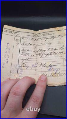 Passeport militaire Ek1 Ek2 Croix de fer 1+2 B. V. M. Cat. U. Genes. Komp. E. R