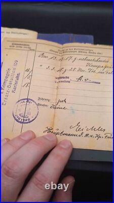 Passeport militaire Ek1 Ek2 Croix de fer 1+2 B. V. M. Cat. U. Genes. Komp. E. R